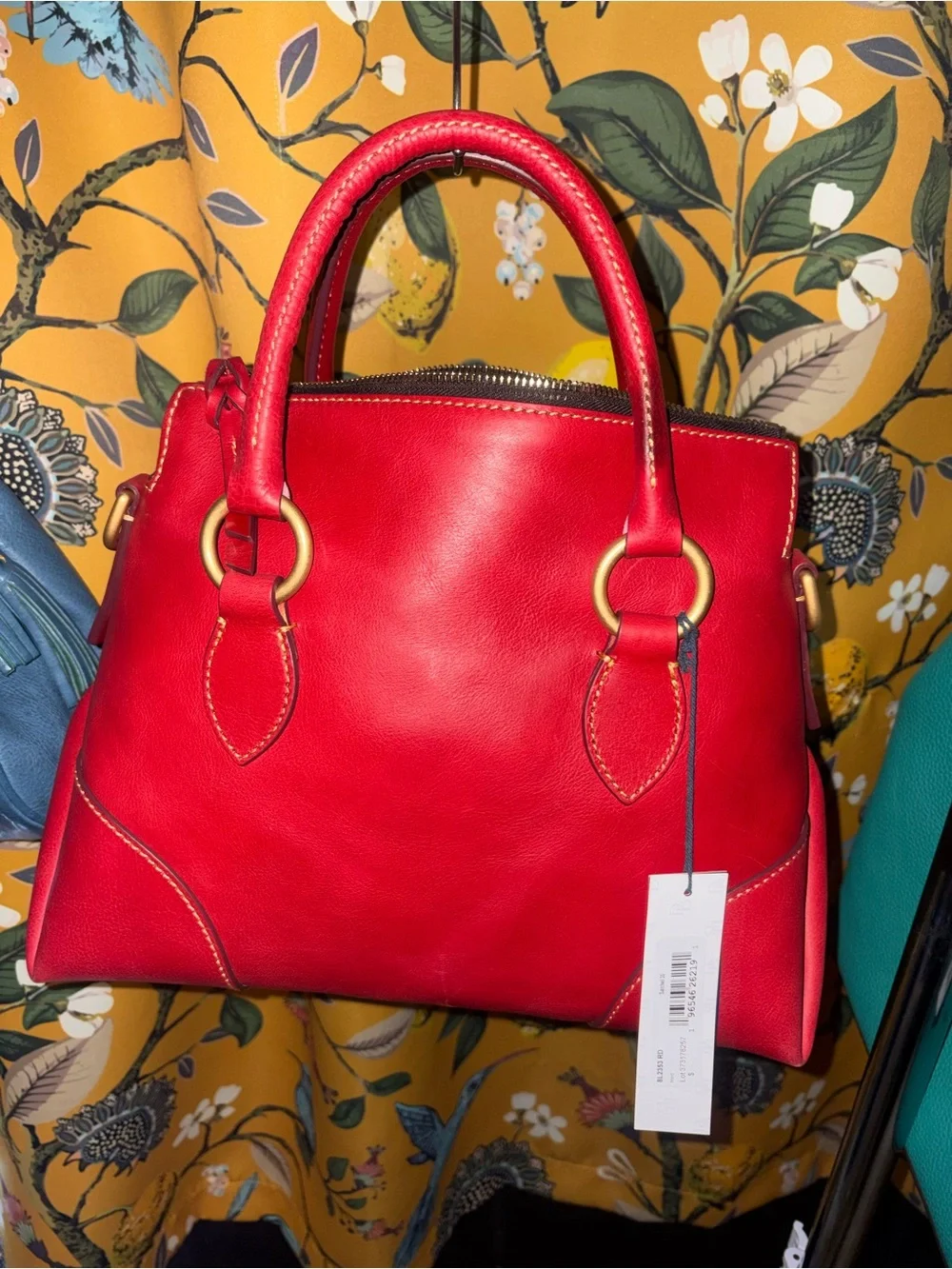 New Dooney and Bourke Satchel 30 Red Florentine